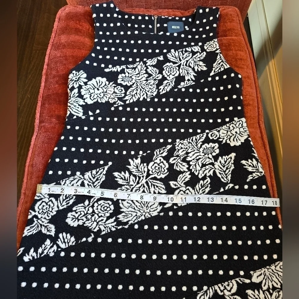 Maeve Anthropologie Floral Dot Sleeveless Sheath Dress Black and White Sz Small - Picture 10 of 12